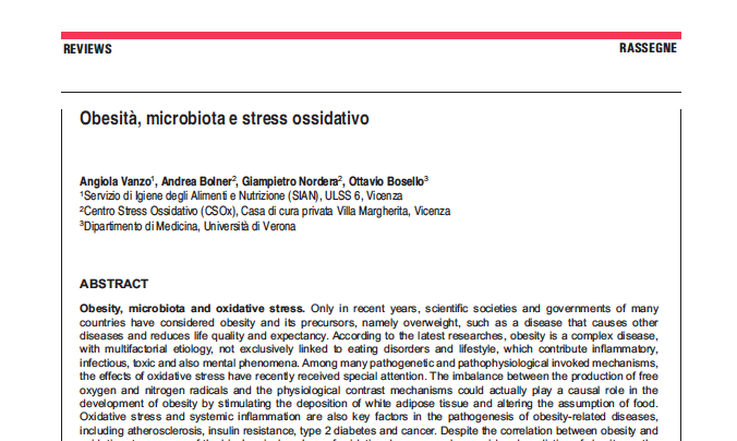 Obesità, microbiota e stress ossidativo